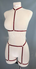 SARAH WINE RED CHOKER BODY HARNESS SET