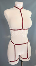 SARAH WINE RED CHOKER BODY HARNESS SET