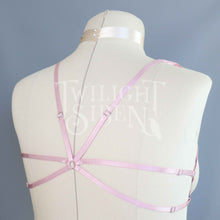 DUSKY ROSE PINK LACE BODY HARNESS BRALET ~ SIZE XLARGE //  UK 20-22 (SECONDS)