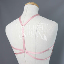 DUSKY ROSE PINK PENTAGRAM BODY HARNESS BRALET