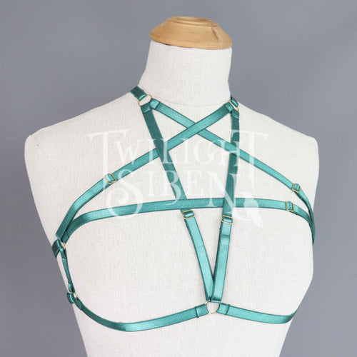 PENTAGRAM BODY HARNESS BRALET EMERALD GREEN
