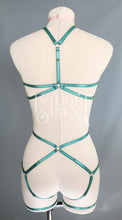 EMERALD GREEN PENTAGRAM SET: BRALET AND THIGH HARNESS