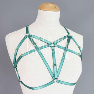 TALIA BODY HARNESS BRALET EMERALD GREEN