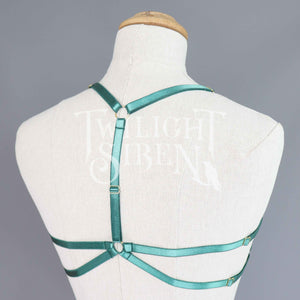 TALIA BODY HARNESS BRALET EMERALD GREEN
