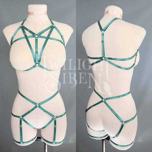 EMERALD GREEN TALIA BODY HARNESS SET