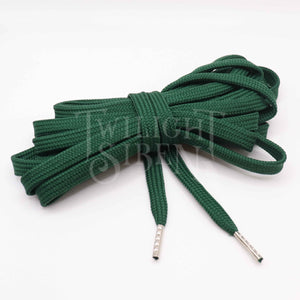 DEEP FOREST GREEN POLYESTER CORSET LACING - TIPPED WITH METAL AGLETS