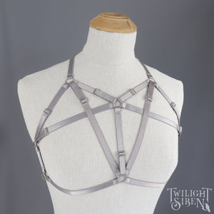TALIA BODY HARNESS BRALET GREY SILVER
