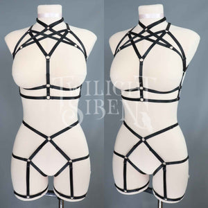 HEXAGRAM SET: BRALET AND THIGH HARNESS