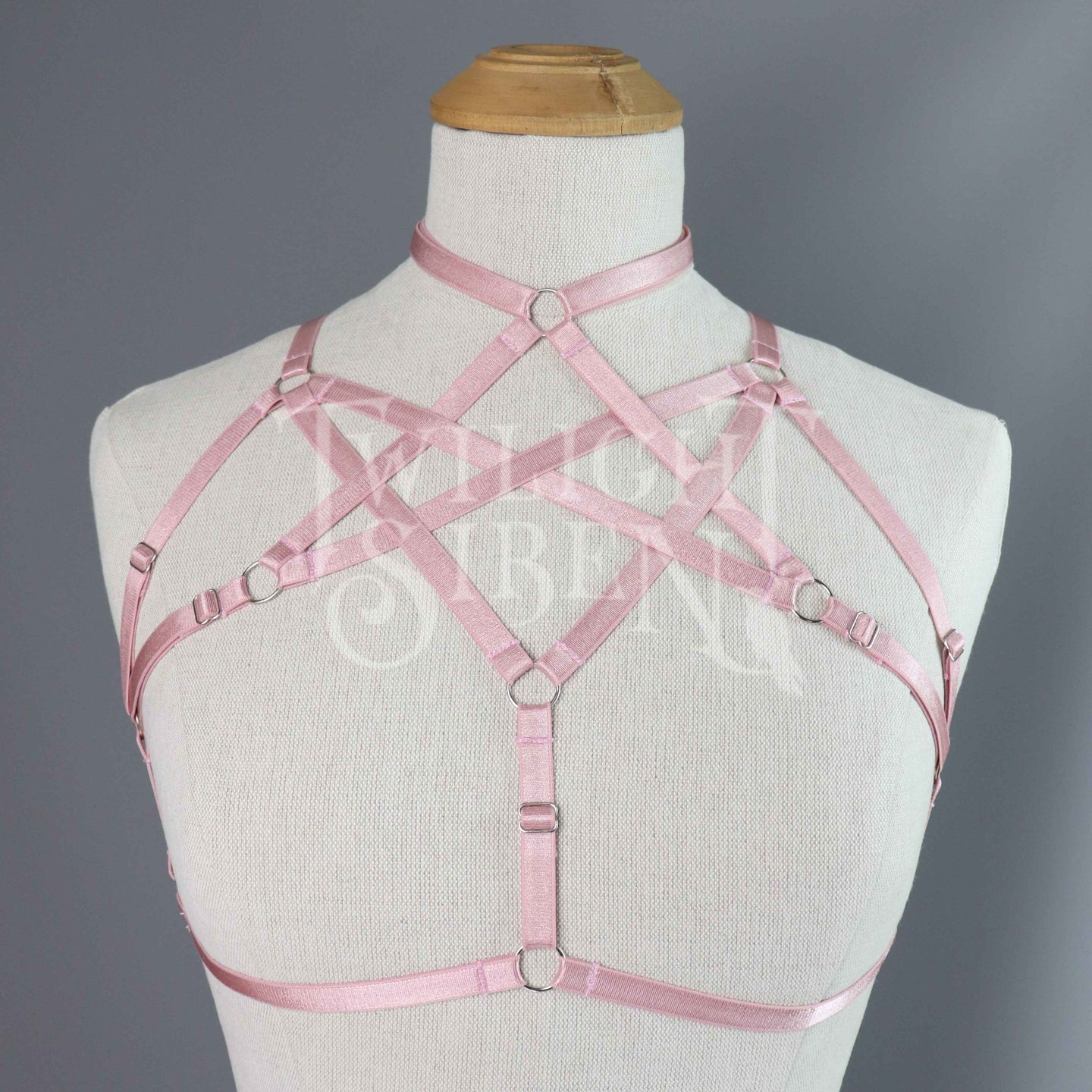 HEXAGRAM BODY HARNESS BRALET DUSKY ROSE PINK
