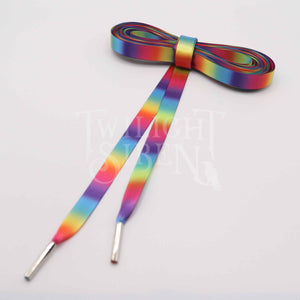 RAINBOW STRIPE SATIN RIBBON CORSET LACING ~ 10MM