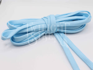 LIGHT BLUE POLYESTER CORSET LACING TIPPED WITH METAL AGLETS