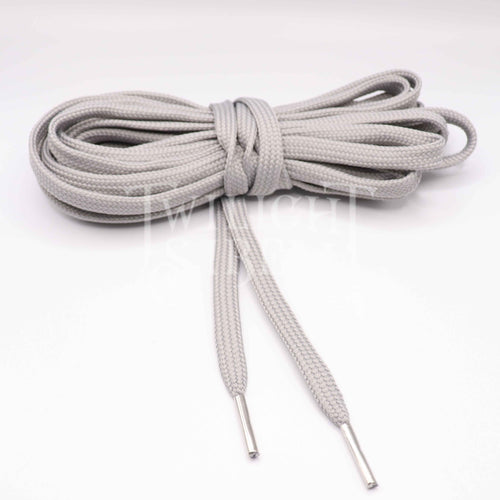 LIGHT GREY POLYESTER CORSET LACING - TIPPED WITH METAL AGLETS