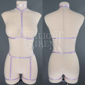 SARAH LILAC PURPLE CHOKER BODY HARNESS SET