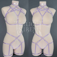 LILAC PURPLE HEXAGRAM SET: BRALET AND THIGH HARNESS