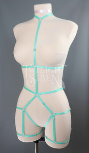 JADE BODY HARNESS OUVERT PLAYSUIT MINT TEAL