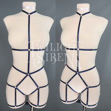 JADE BODY HARNESS OUVERT PLAYSUIT NAVY BLUE
