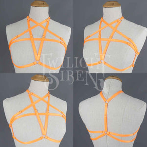 PENTAGRAM BODY HARNESS BRALET  BRIGHT ORANGE