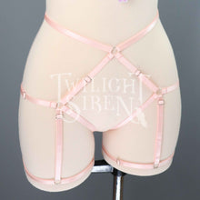 HIGH WAIST BODY HARNESS OUVERT BRIEF  PEACH