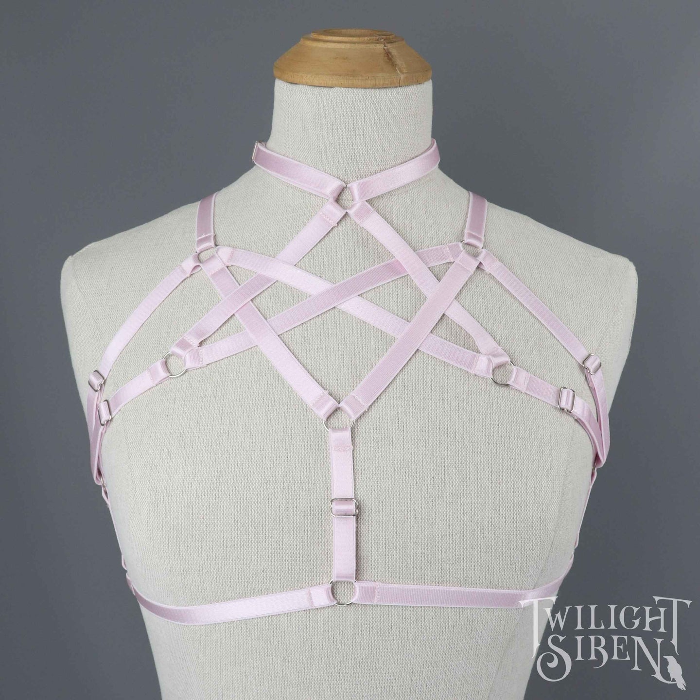 HEXAGRAM BODY HARNESS BRALET PASTEL PINK
