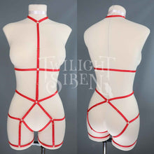 JADE BODY HARNESS OUVERT PLAYSUIT RED