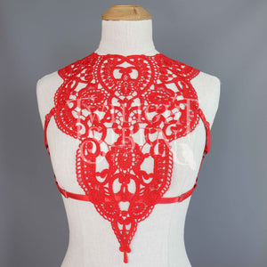 NOX RED LACE BODY HARNESS BRALET