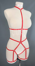 JADE BODY HARNESS OUVERT PLAYSUIT RED