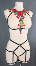 ROSE FLORAL LACE BODY HARNESS SET