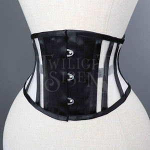 ELIZA SATIN COUTIL AND MESH CINCHER