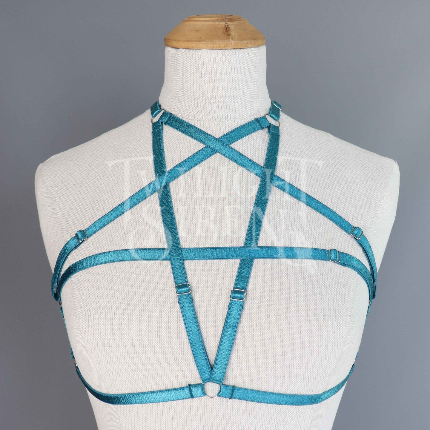 PENTAGRAM BODY HARNESS BRALET TEAL PETROL GREEN