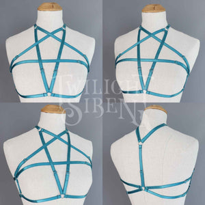 PENTAGRAM BODY HARNESS BRALET TEAL PETROL GREEN