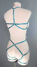 TEAL PETROL GREEN PENTAGRAM SET: BRALET AND THIGH HARNESS