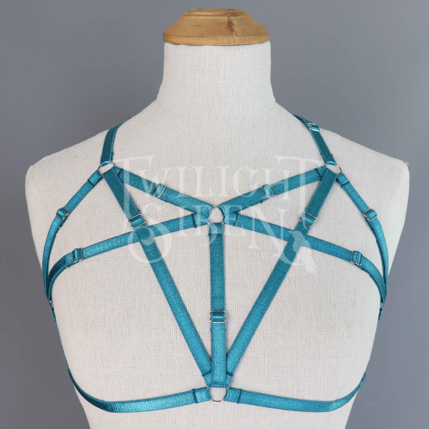 TALIA BODY HARNESS BRALET TEAL PETROL GREEN