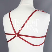 WINE / PINK LACE BODY HARNESS BRALET ~ SIZE LARGE //  UK 16-18 // US 12-14