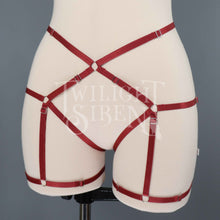 WINE RED PENTAGRAM SET: BRALET AND THIGH HARNESS