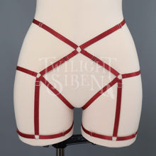 WINE RED HIGH WAIST BODY HARNESS OUVERT BRIEF