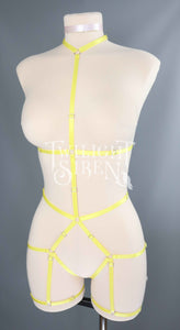 JADE BODY HARNESS OUVERT PLAYSUIT YELLOW