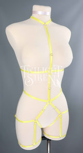 JADE BODY HARNESS OUVERT PLAYSUIT YELLOW