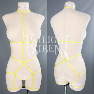 JADE BODY HARNESS OUVERT PLAYSUIT YELLOW
