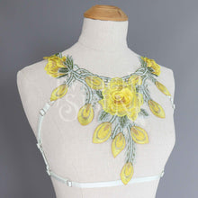 YELLOW FLORAL LACE BODY HARNESS SET
